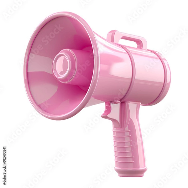 Fototapeta  3D render style cute megaphone isolated on a transparent background
