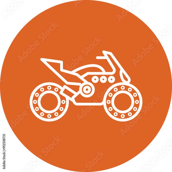 Obraz Motorbike line circle icon