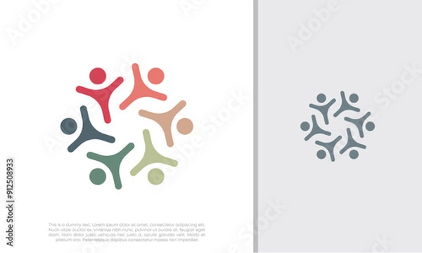 Obraz Global Community Logo Icon Elements Template. Community human Logo template vector. Community health care. Abstract Community logo. Human Resources Consulting Company.