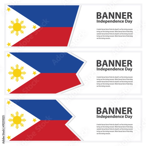 Fototapeta  Philippines Flag banners collection independence day