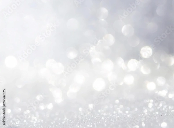 Obraz A brilliant blurry white background for a festive mood. Template for greeting card..