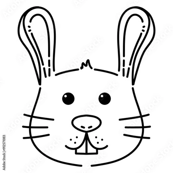 Obraz Animal faces vector for decorate. Rabbit face, rabbit vector, rabbit cartoon