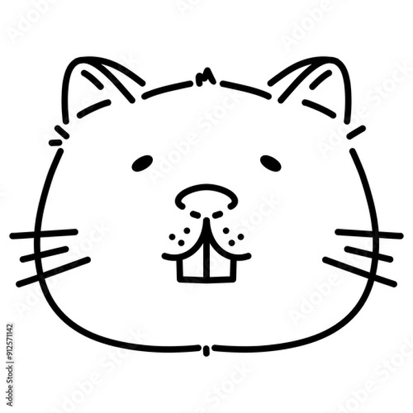 Obraz Animal faces vector for decorate. Hamster face.