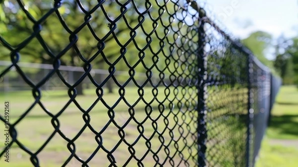 Fototapeta The durability and affordability of chain link fences make them ideal solutions for property owners seeking reliable security