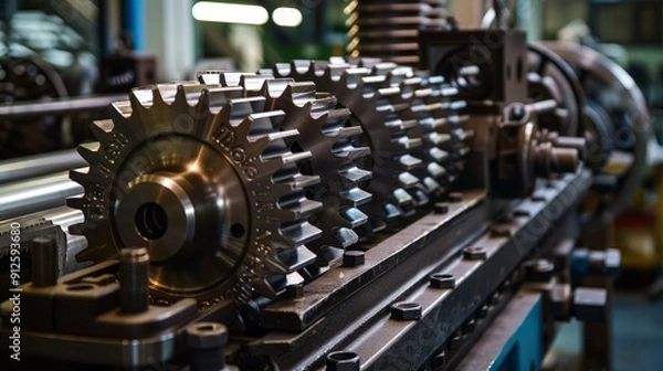 Fototapeta The evolution of gears and bolts parallels advancements in manufacturing techniques and materials science.