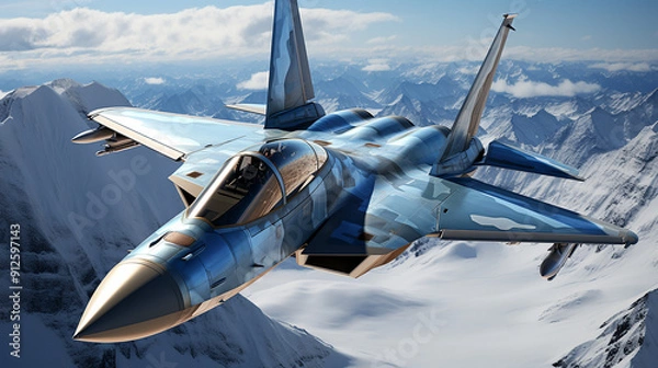 Fototapeta 3d army aircraft photo, generative ai
