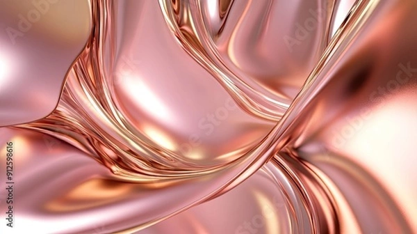 Obraz Abstract 3D pink gold background with smooth metallic textures and soft reflections. Ideal for upscale designs.