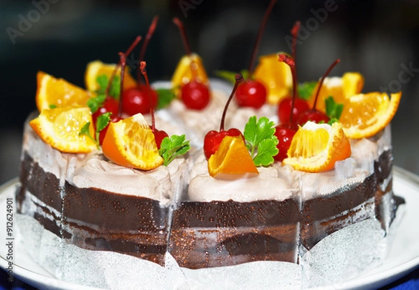 Obraz Delicious, beautiful fruit cake.