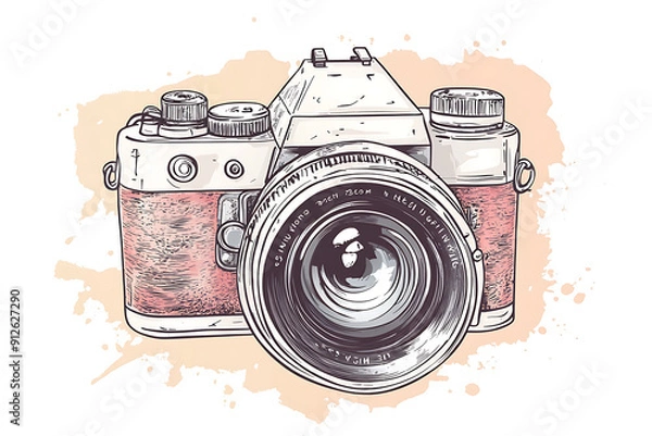 Fototapeta Abstract color camera on white background