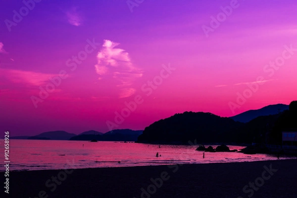 Obraz 海の夕焼け