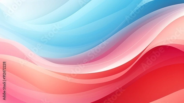Fototapeta Abstract background with flowing pink and blue waves.