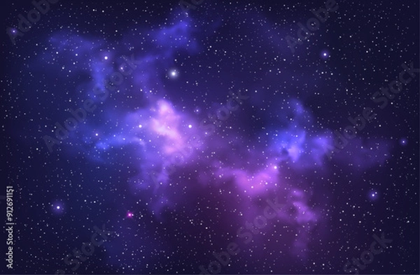 Obraz Vector colorful abstract universe backgroud with galaxies and glowing stars