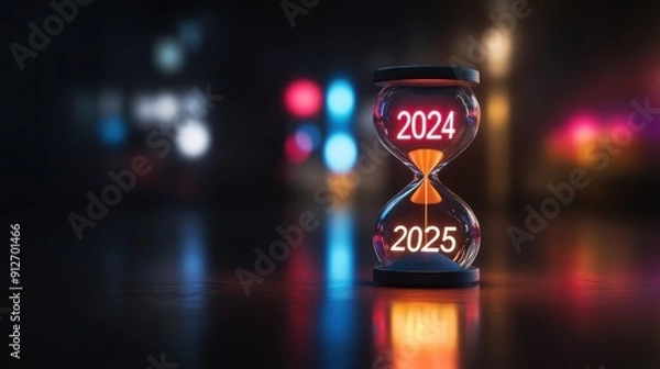 Fototapeta Time Running Out for 2024, New Year's Eve Countdown