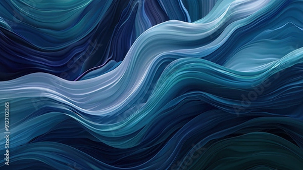 Obraz abstract blue paper waves