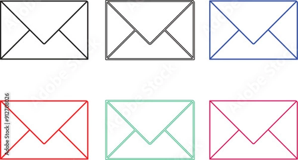 Fototapeta Mail icons set. email sign and symbol. E-mail icon. Envelope icon