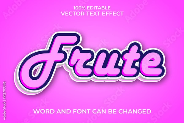 Obraz Frute 3D Vector Text Effect Fully Editable High Quality .