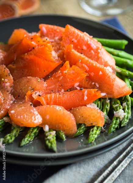 Fototapeta Smoked Salmon Salad