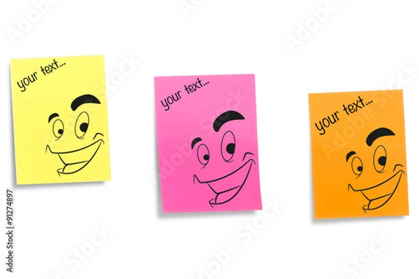 Fototapeta Color stickers displaying face expression