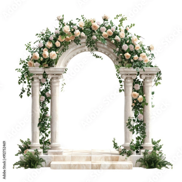 Obraz A wedding arch with columns isolated on transparent png