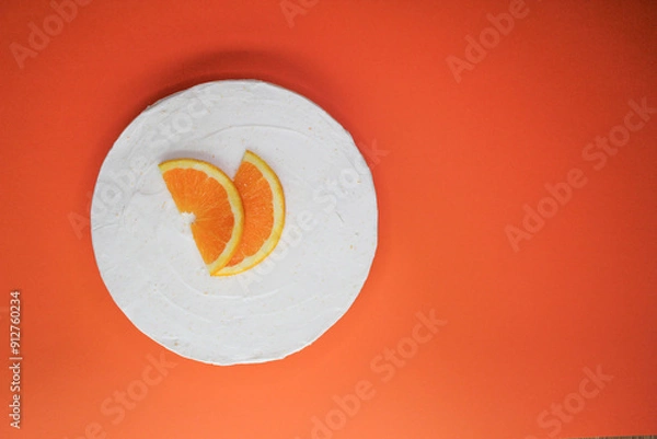Obraz cheesecake on orange background