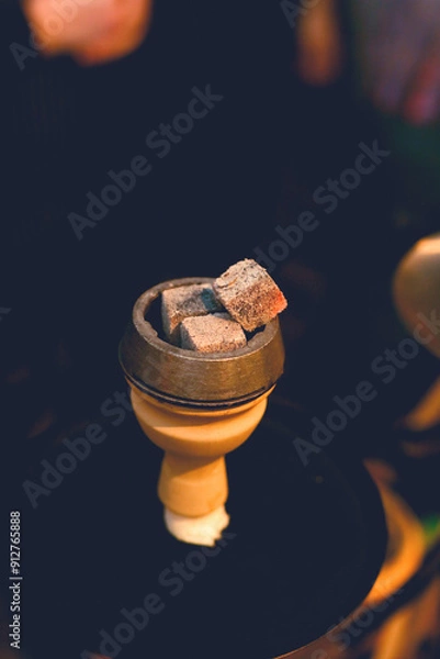 Fototapeta Colorful hookah on bokeh background close up