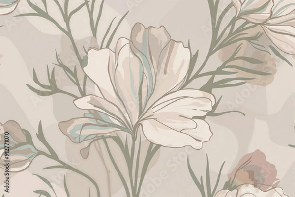 Fototapeta seamless background with lilies