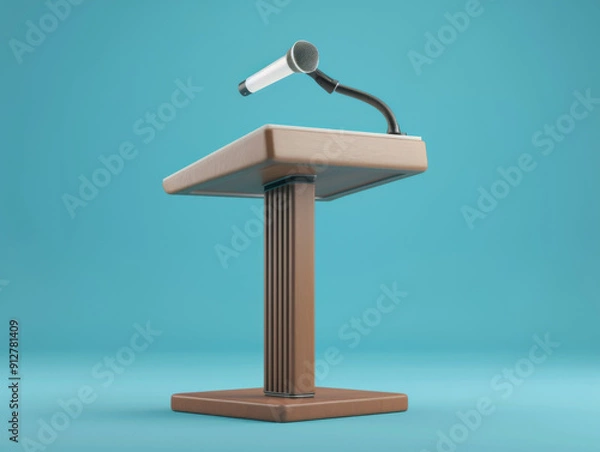 Obraz Microphone Stand Isolated, Generative AI Illustration