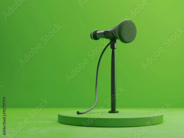 Fototapeta Microphone Stand Isolated, Generative AI Illustration