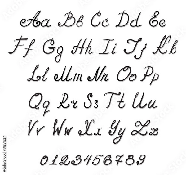 Fototapeta alphabet handwriting fonts