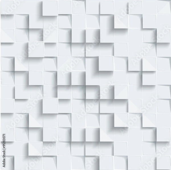 Fototapeta Vector Abstract geometric shape from gray cubes. White squares