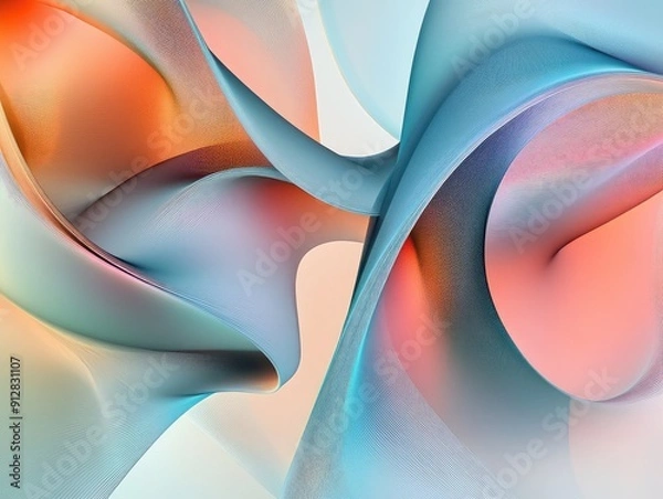 Fototapeta Intersecting lines and shapes with gradient effects, sleek abstract