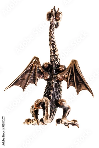 Fototapeta Bronze Dragon figurine back