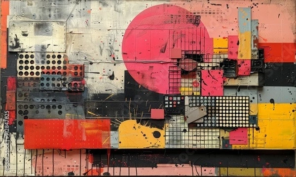 Fototapeta Abstract mixed media art