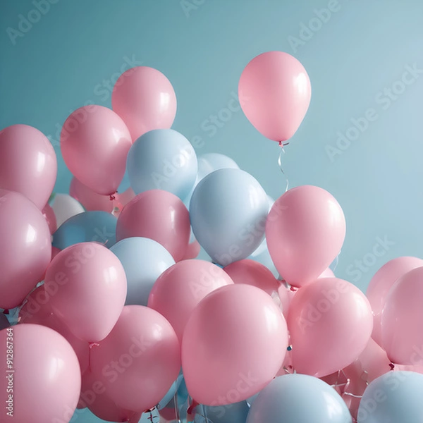 Fototapeta Ballon in pink and turqoise