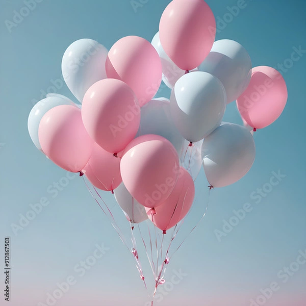 Fototapeta Ballon in pink and turqoise
