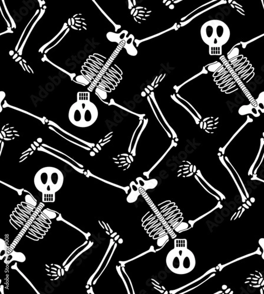 Fototapeta Seamless skeleton pattern