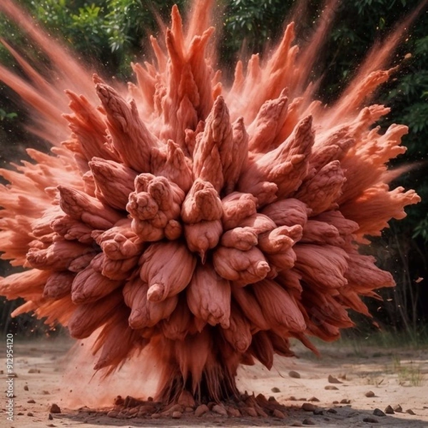 Fototapeta red powder explosion