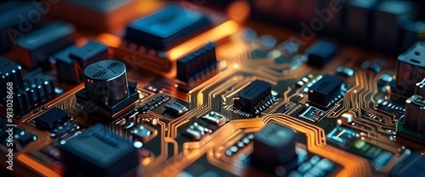 Obraz close up of computer circuit board