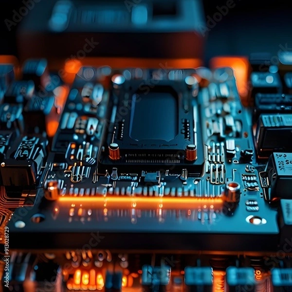 Obraz electronic circuit board with processor