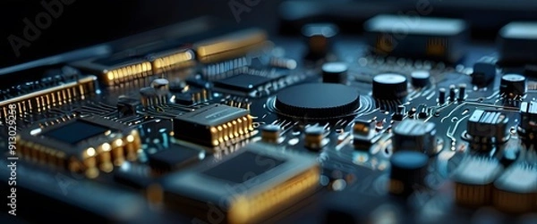 Obraz close up of computer circuit board