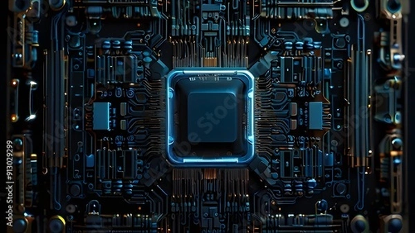 Obraz electronic circuit board with processor