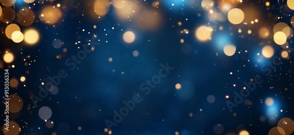 Obraz Abstract Blue & Gold Bokeh Background