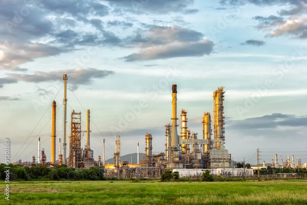 Obraz Oil refinery at evening.