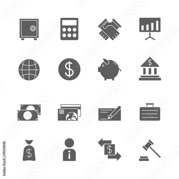 Fototapeta finance icons set