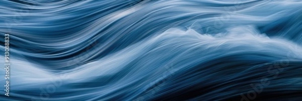 Fototapeta Close up of blurred motion of river flow