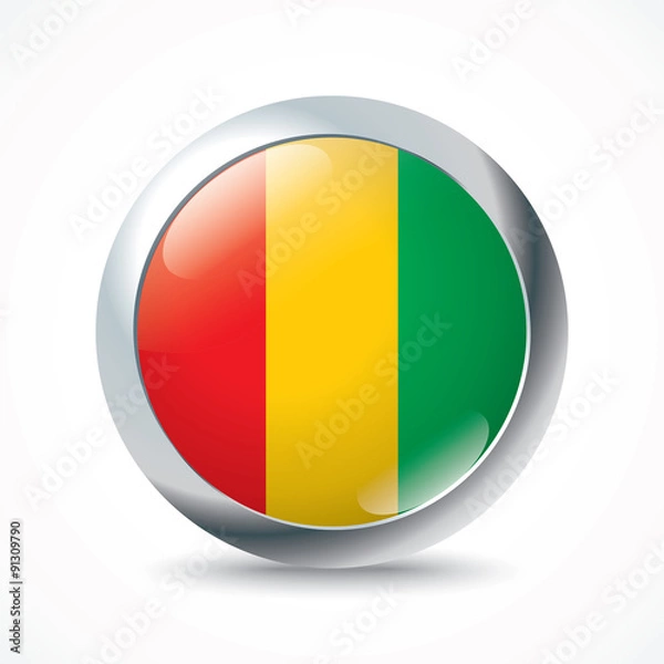 Fototapeta Guinea flag button