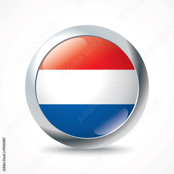Fototapeta Netherlands flag button