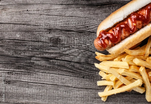 Obraz Barbecue grilled hot dog 