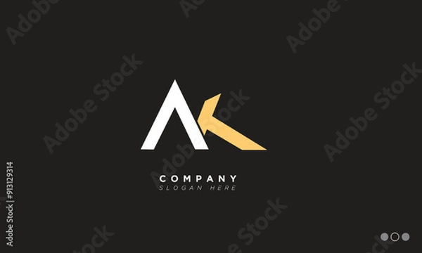 Obraz  AK Alphabet letters Initials Monogram logo 