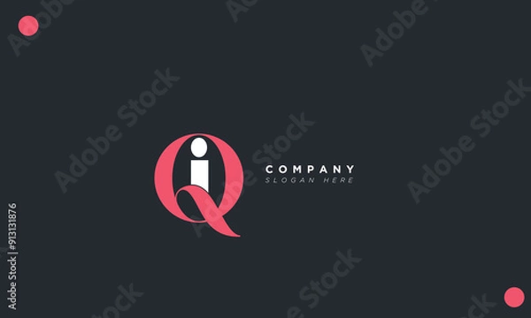 Fototapeta  QI Alphabet letters Initials Monogram logo IQ, Q and I